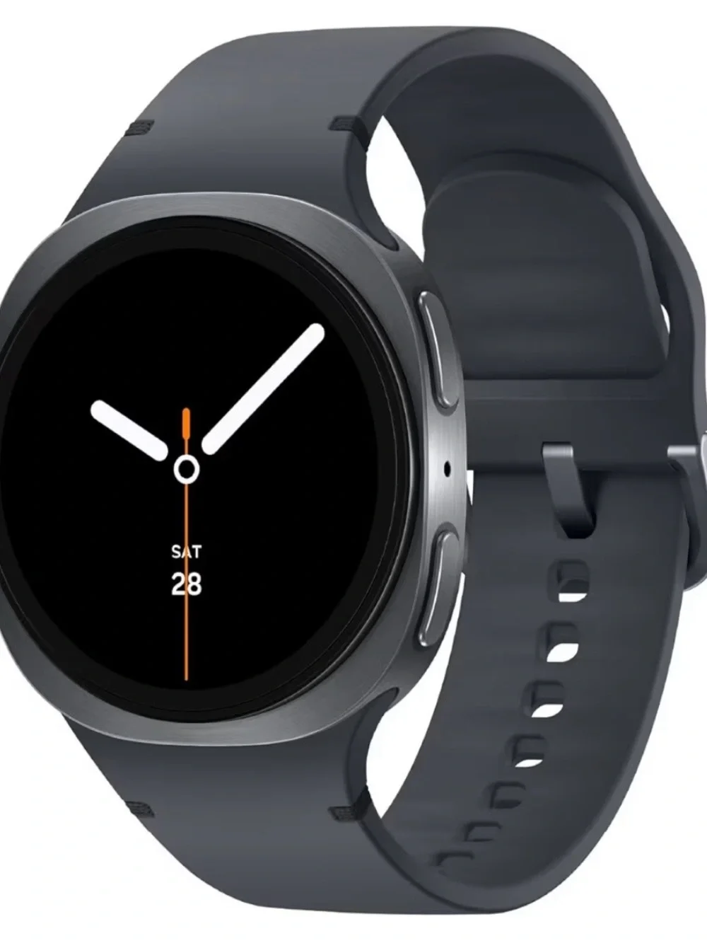 NIB Samsung Dark Gray Round Smartwatch with Silicone Band